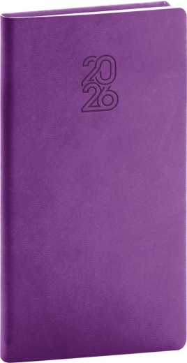 Žepni dnevnik Vijoličen 2026 - format 9 x 15,5 cm
