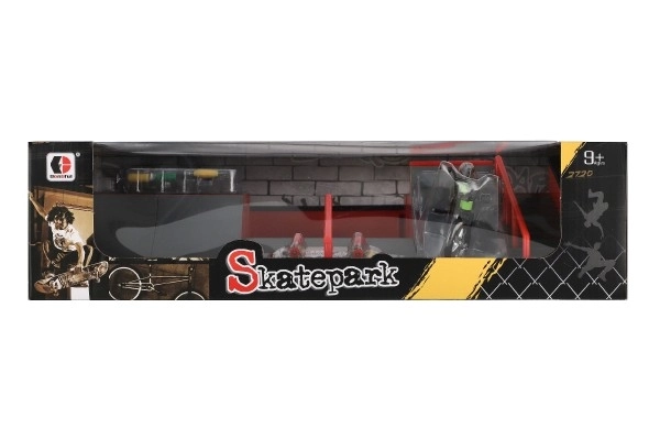 Skatepark - rampe, kolo za prste, plastični rolka za prste z dodatki 2 barvi v škatli 43x25x12cm