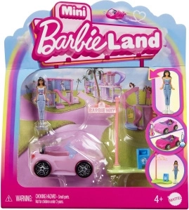 Mattel Mini Barbie Land kabriolet z mini punčko