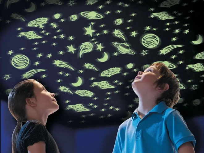 Svetleče fluorescenčne nalepke zvezde