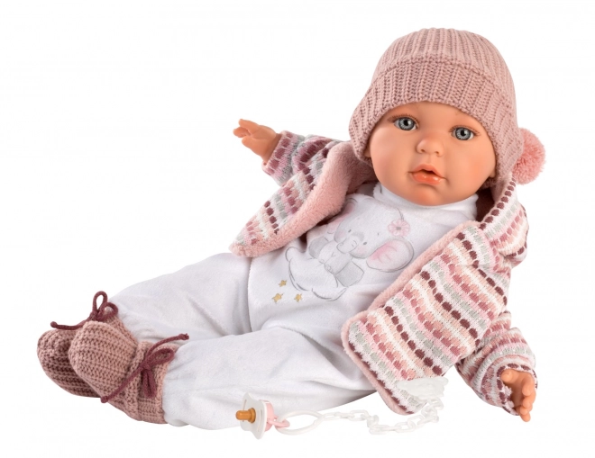 Llorens Baby Julia - realistična punčka z zvoki in mehkim tekstilnim telesom - 42 cm