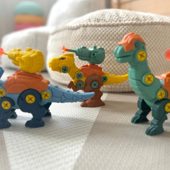 Woopie komplet dinozavri za vijačenje 3 kosi gradbeni komplet s kovčkom in vrtalnikom z izvijačem