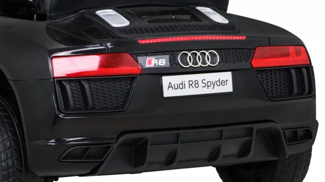 Audi R8 otroški električni avto črne barve z daljinskim upravljanjem, EVA kolesi, počasnim zagonom in MP3 LED