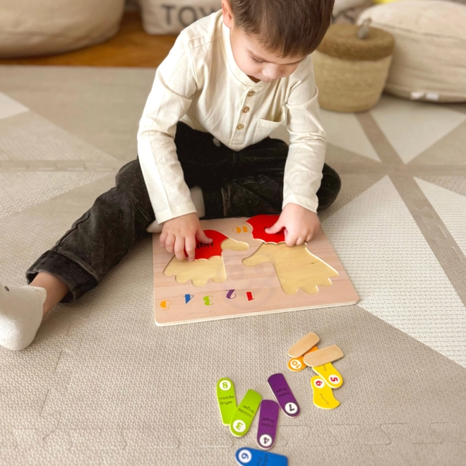 Lesena učna sestavljanka Roke TOOKY TOY