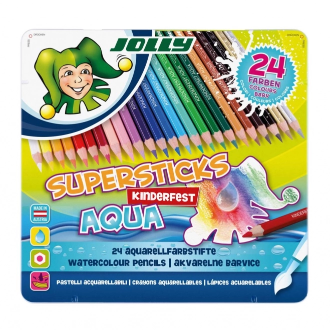 Barvice Supersticks Aqua 24 barv v kovinski škatli