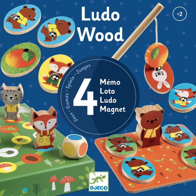 Djeco komplet 4 iger Ludo Wood