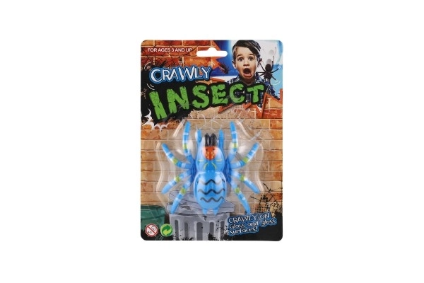 Plastični pajek, ki pleza po steklu, 8cm, 3 barve na kartici