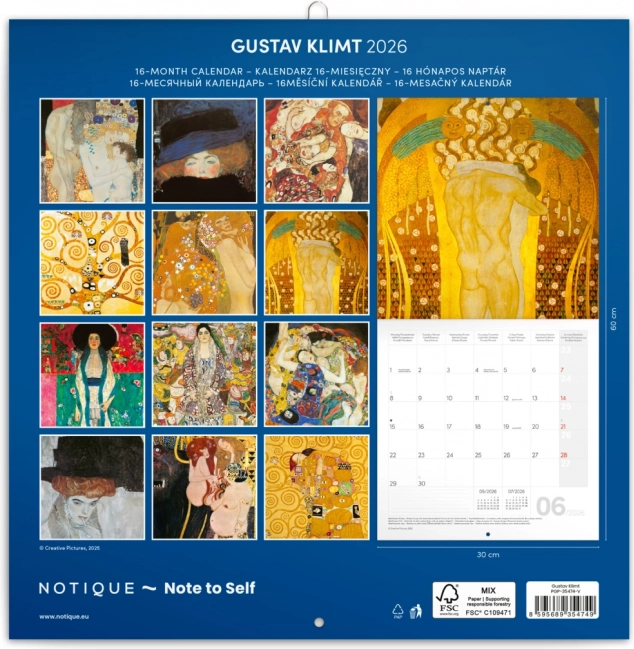 Beleen koledar Gustav Klimt 2026