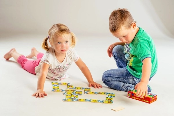 Domino Moje prva živalca les družabne igra 28 kosov v škatli 17x9x3,5cm MPZ
