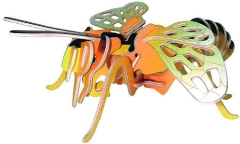 Woodcraft lesene 3D sestavljanke čebela – barvna