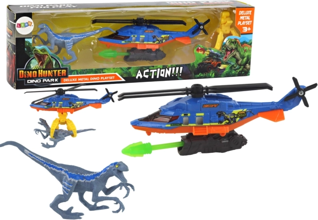 Helikopter z dinozavrom Dino Park, moder set