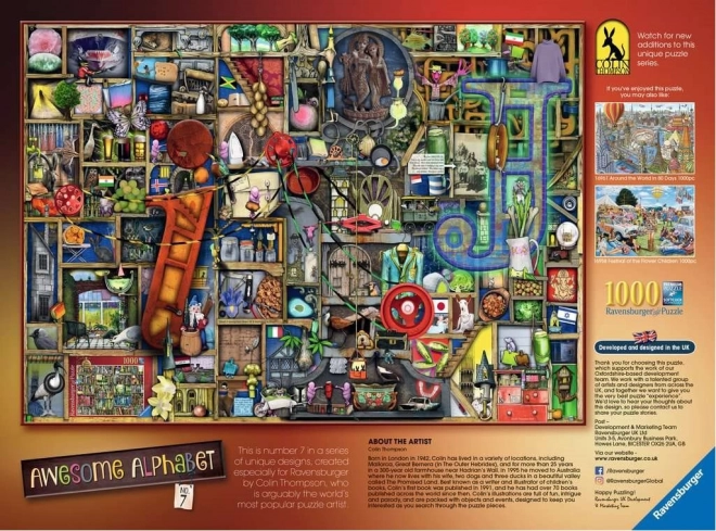 RAVENSBURGER Sestavljanka Osupljiva abeceda - črki I in J 1000 kosov