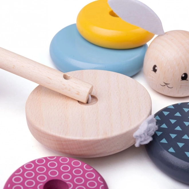 Bigjigs Baby Lesena Motoricna Stolp Zajček