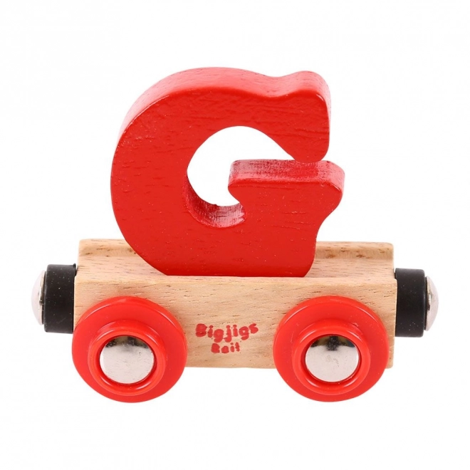 Bigjigs Rail leseni vagon - črka G