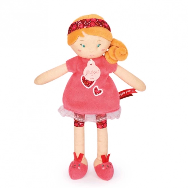 Doudou Jolijou Lutka LES PIPELLETTES 25 cm 1 kos rdeča