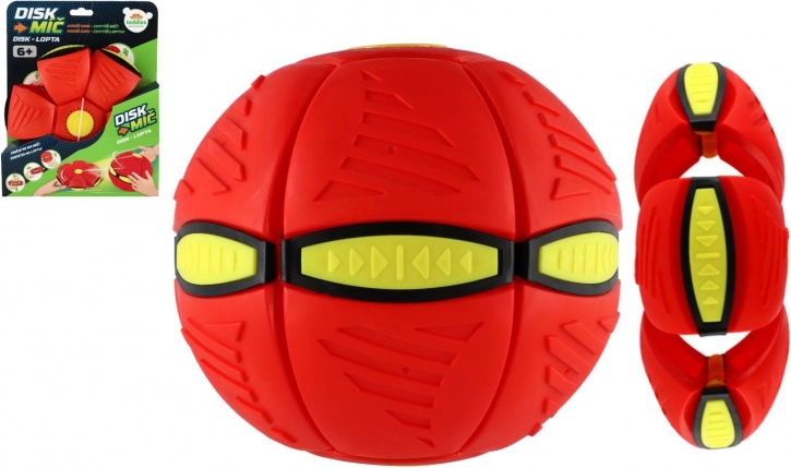 Disk žoga 2v1 plastična rdeča 22 cm