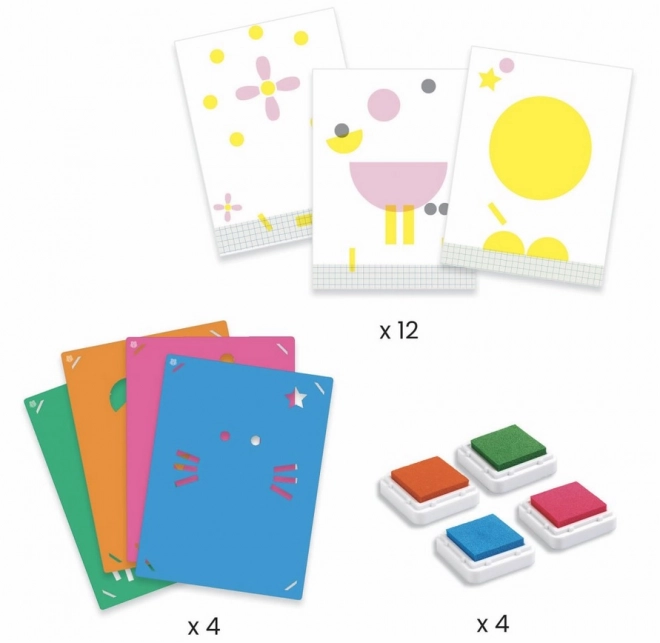 DJECO Kreativni set žigov Živalice