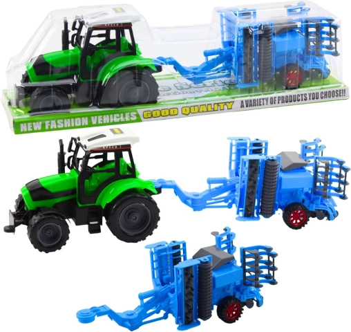 Velik set traktor z diskasto brano – gibljiva brana