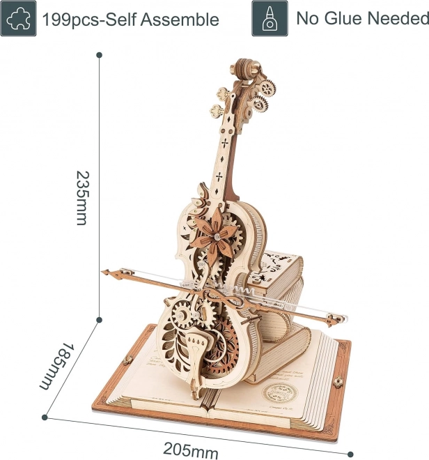 RoboTime lesene mehanske uganke Čarobni violončelo (električni pogon)