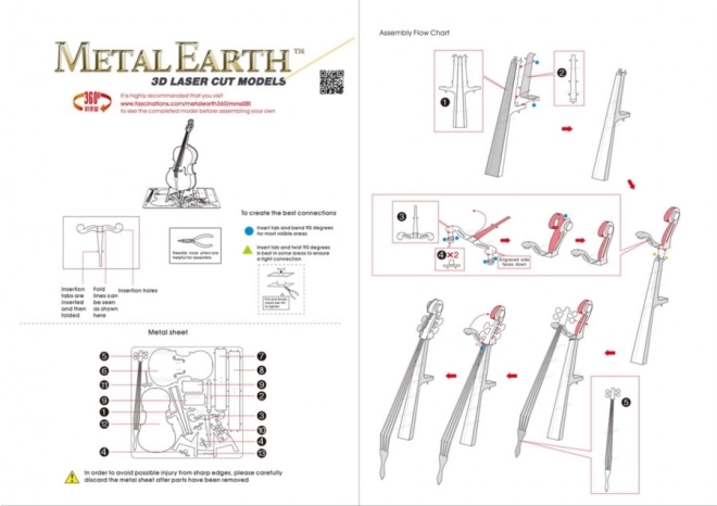 METAL EARTH 3D sestavljanka Kontrabas