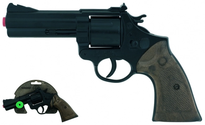 Policijski revolver črn kovinski 12 strelov