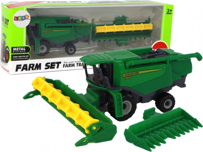 Zeleni kmetijski kombajn – žepni plastični model