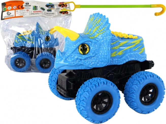Triceratops igrača avto z gumijastimi kolesi modra