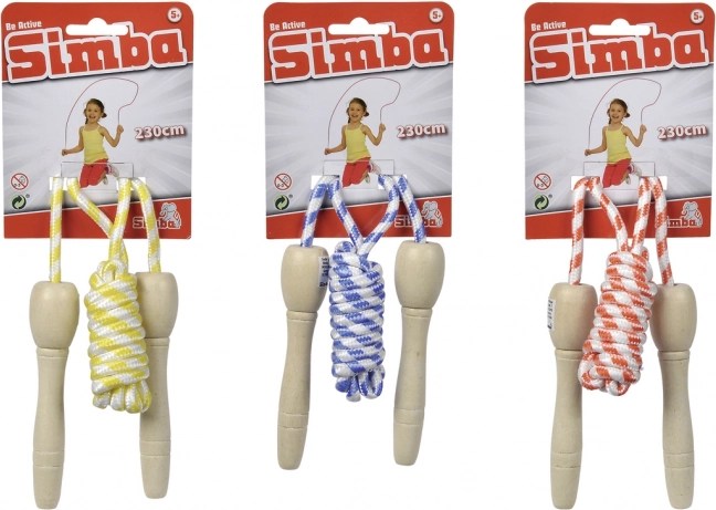 Skakalna vrv SIMBA Be Active z lesenimi ročaji 230 cm