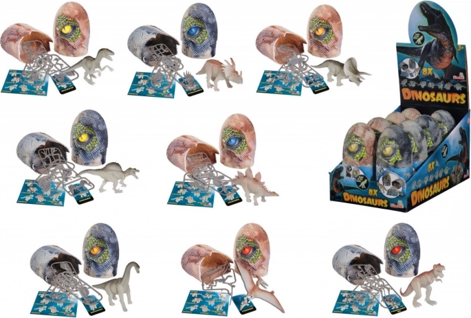 Figurica dinozavra v jajcu – sveti v temi, 8 vrst