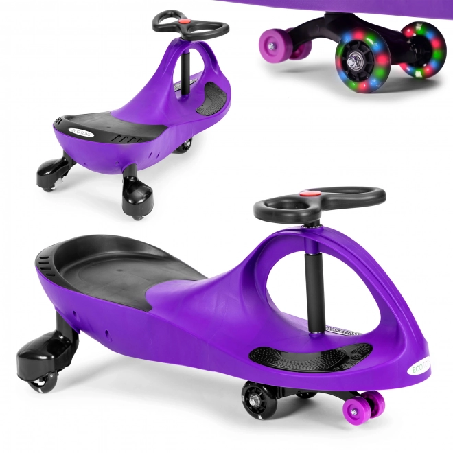 Vijolični otroški avtošček z LED kolesi ECOTOYS