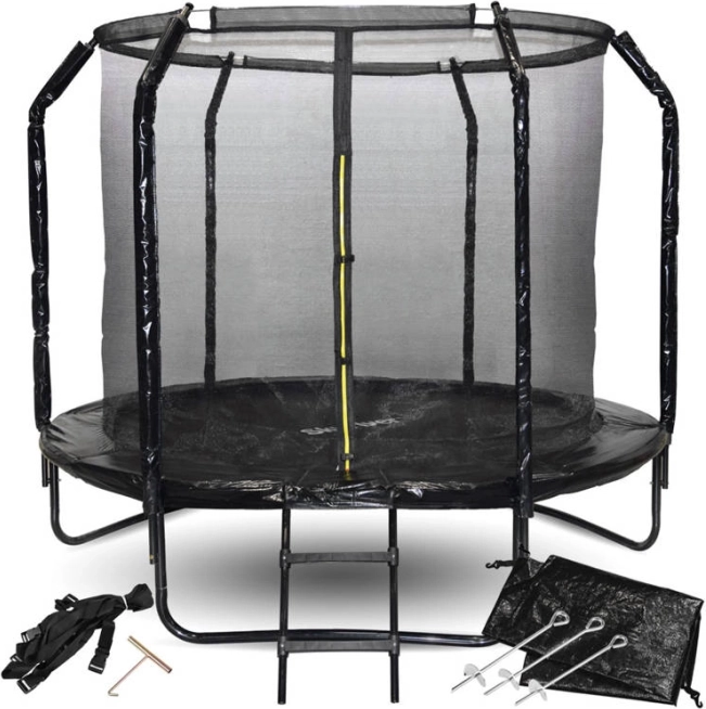 Vrtni trampolin SKYFLYER 244 cm z varnostno mrežo in lestvijo