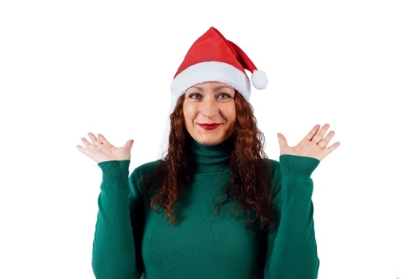 Božična kapa za odrasle tkanina premer 29 cm na kartonu karneval