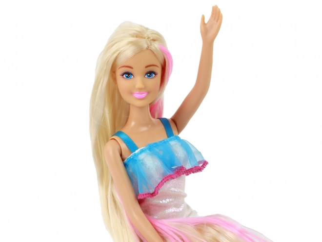 Punčka Anlily z dolgimi blond lasmi - stilistični komplet