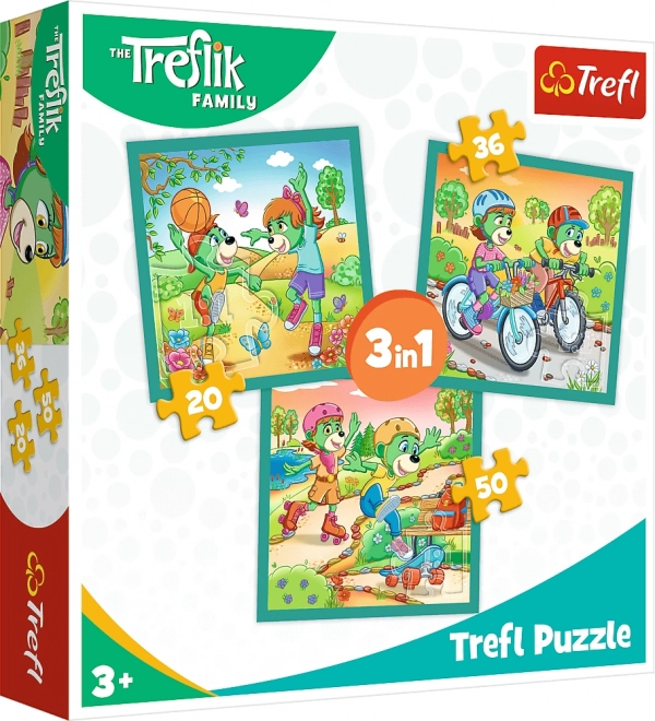 Sestavljanka Treflíci 3v1 – spoznajte Treflíke (20, 36 in 50 koščkov)