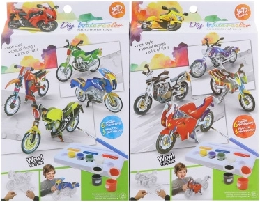 Set 3D kartonskih pobarvank motorjev za otroke