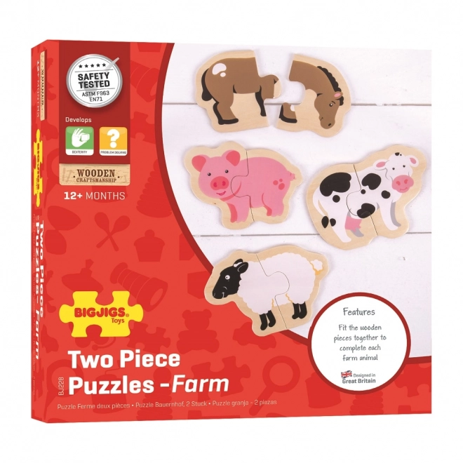 Bigjigs Toys Enostavna uganka Kmetijska živalca