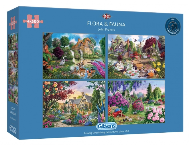 Gibsons Sestavljanka Flora in Favna 4x500 kosov