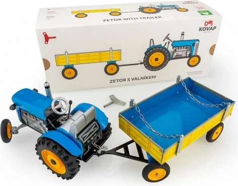 Pločevinasti traktor ZETOR z vozom na ključ 1:25