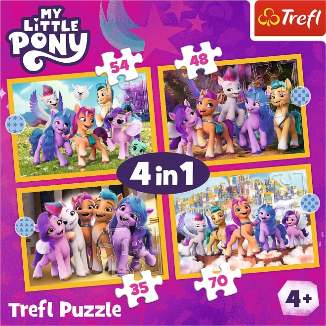 TREFL Sestavljanka My Little Pony: Spoznajte ponije 4v1 (35,48,54,70 kosov)
