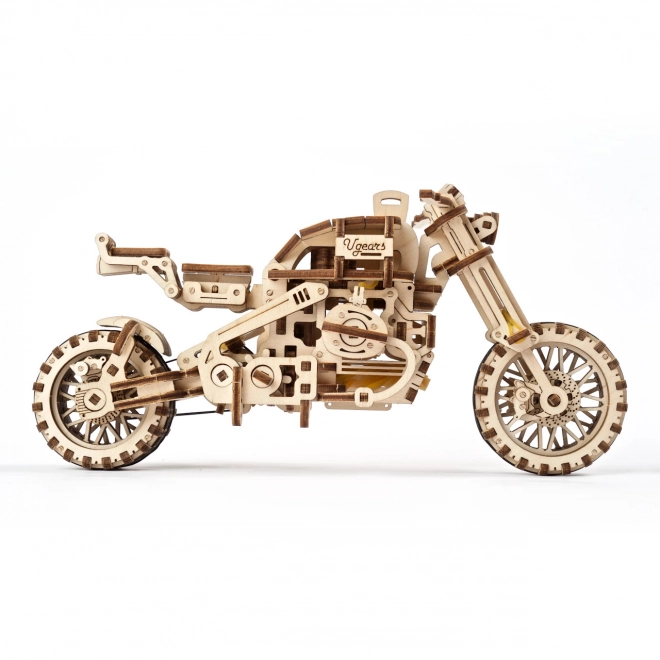 Ugears 3D puzzle Motocikel s prikolico 380 kosov
