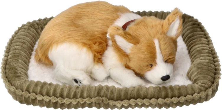 Dihajoče mladičko CORGI – realistična plišasta igrača