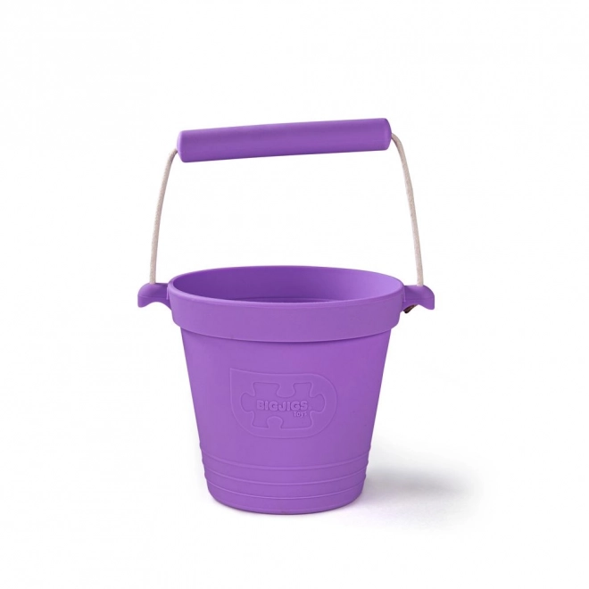Silikonsko plažno vedro BIGJIGS TOYS – vijolično