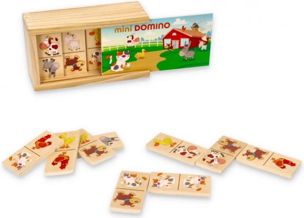 Mini domine z živalicami v škatlici