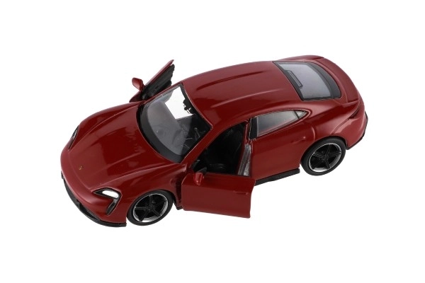 Auto Welly Porsche Taycan Turbo S kov/plast 12cm 4 barve na vzvratno navijanje 12 kosov v škatli