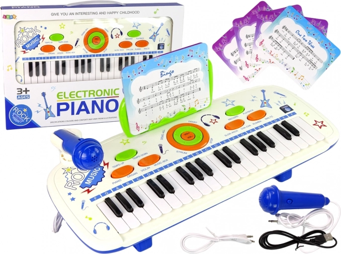 Električna klavirska tipkovnica za otroke Blue USB MP3 note