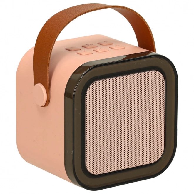 Karaoke set 2 mikrofona + prenosni zvočnik BLUETOOTH USB LED roza