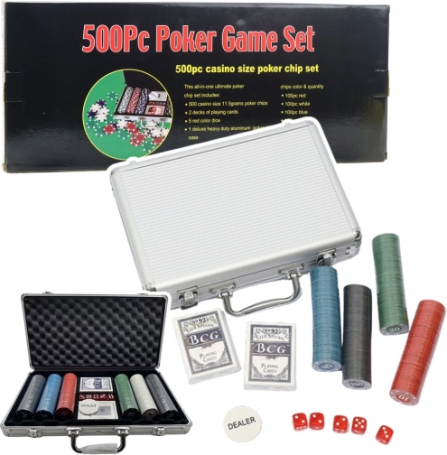 Profesionalni pokerset 500 kosov v aluminijastem kovčku