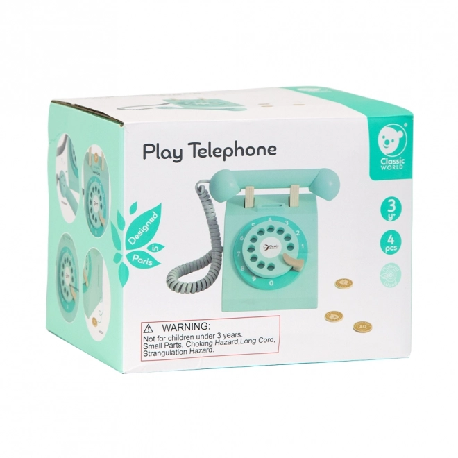 Klasični leseni telefon za otroke