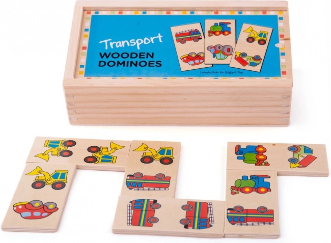 Bigjigs Toys leseni dominó – prevozna sredstva