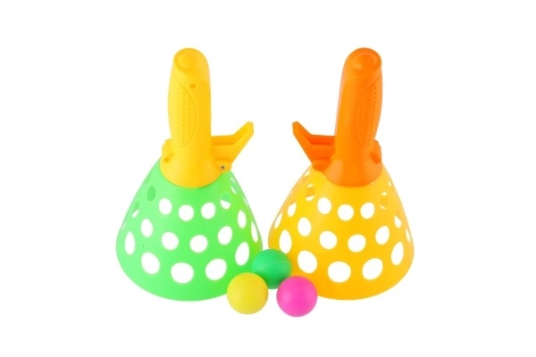 Lovljenje žoge igra / lovljenje žogice 2 kosa plastika 19 cm + 3 žogice v mreži
